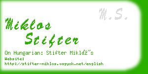 miklos stifter business card